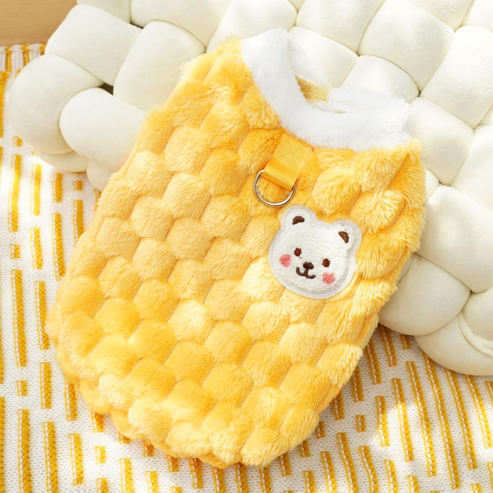 Fce Lined Dog Clothes Pulling Harn Autumn Winter Sle for Teddy Pomeranian s Pet Supplies Casual Tee Color White ...