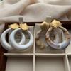 Geometrische Klassische Ring Muschel Ohrringe Ohrringe Natürliche Textur Leichter Luxus Exquisit Dreidimensional Nische Personalisierte Ohrringe