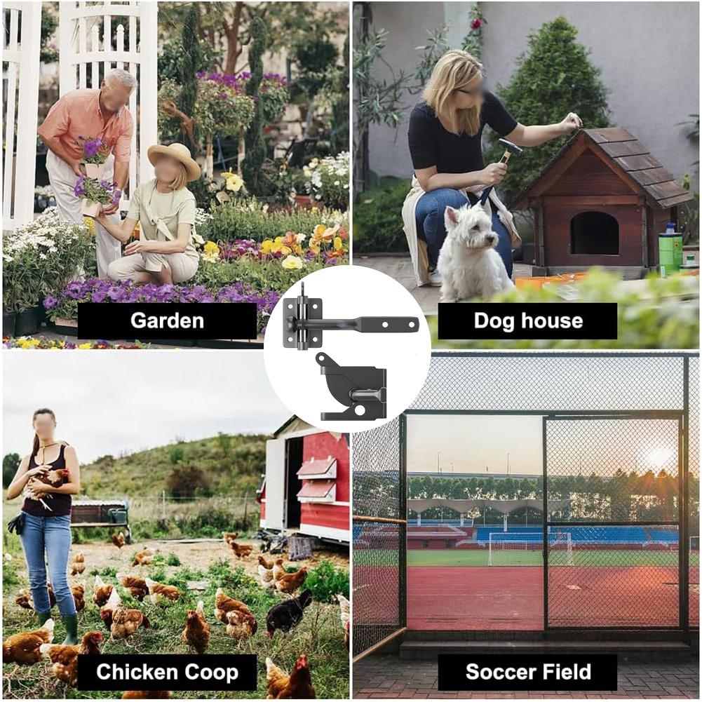 

1pc Auto Gate Latch Heavy Duty Inc Screw Automatic For Catch Garden Outdoor Lock Accessories Easy Installation China Mainland