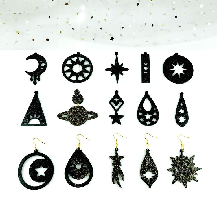 Earring Mold Hanging Pendant Astronomical Element Moon Star Mirror Silicone Mold