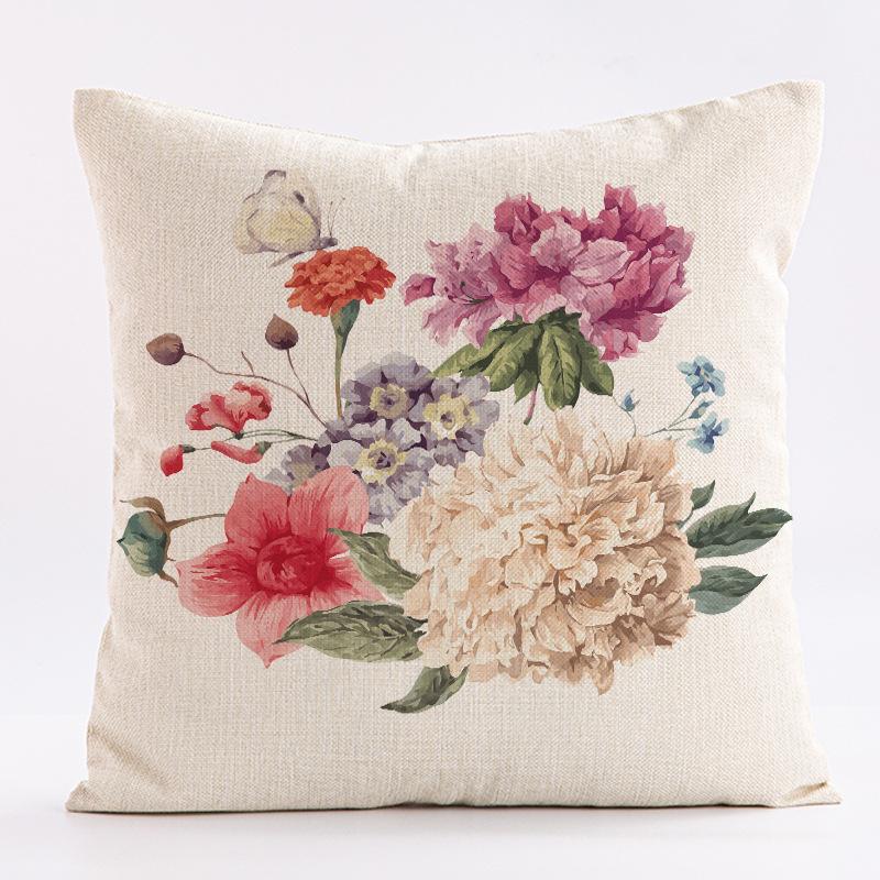 Nordic Vintage Floral Pattern Throw Pillow Cover With Short Plush Print Living Room Sofa Decoration Cushion Cover Pillow Covers
