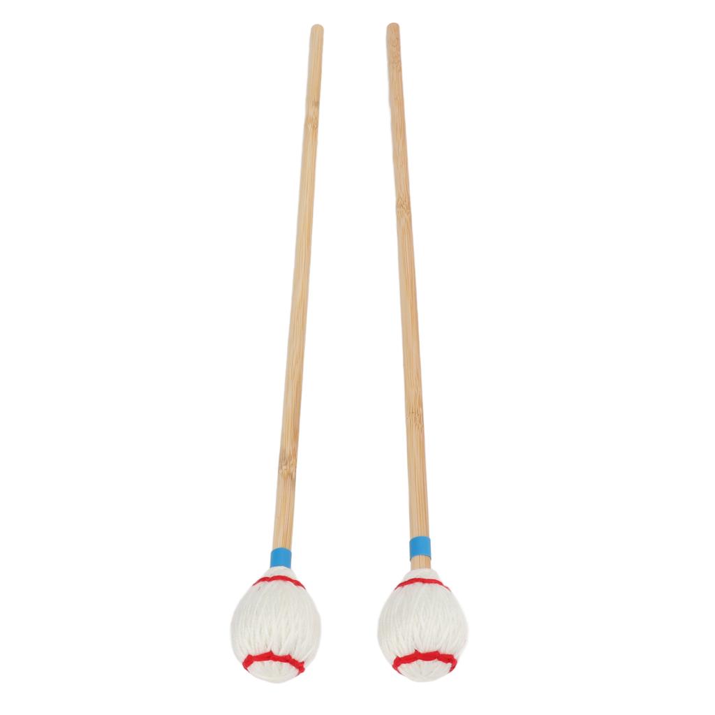 2Pcs Marimba Yarn Mallets Soft Comfortable Handle Medium Hard Heads Yarn Marimba Mallets Head for Instrument Playing