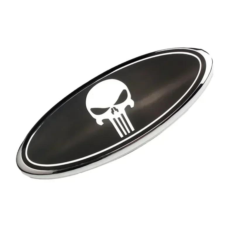 12.5X5CM Car Front Grille Hood Trunk Logo Sticker For Ford Ranger Kuga Edge Focus Mk3 Fiesta Mk7 Mondeo Mk4 S-MAX F150 Transit