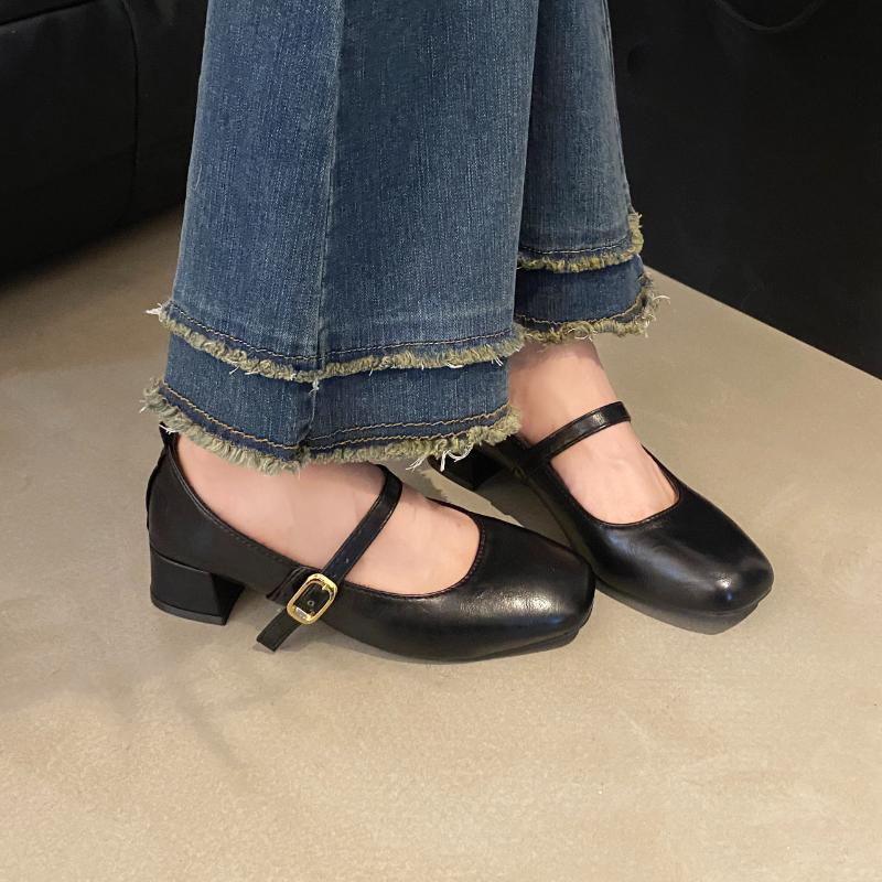 Fashion 2024 Fashion Women's Shoes Shallow Women's High Heels Hot Sale Buckle Strap Dress Pumps Women New Solid Heels Womenzapatos Mujer