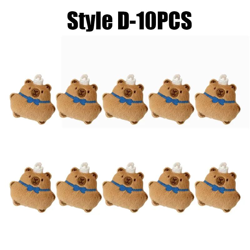 Cute Capybara Plush Keychain Kawaii Bread Charm Cartoon Animal Doll Soft Fluffy Foodie Decor Hanging Ornament for Girls Gifts