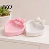 Lightweight Luxury Desk Decor 3D Printed Bow Jewelry Tray, Cute Heart-Shaped Organizer, Stable Decorative Desktop Organizer Unique Art Collection