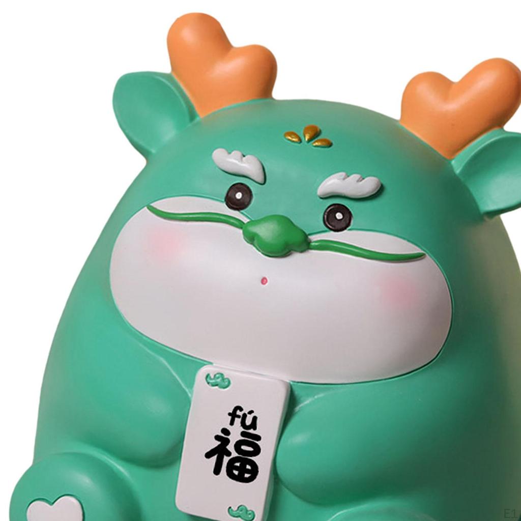 Chinese Dragon Figurine Piggy Bank - Handcrafted Artwork for Home Decor