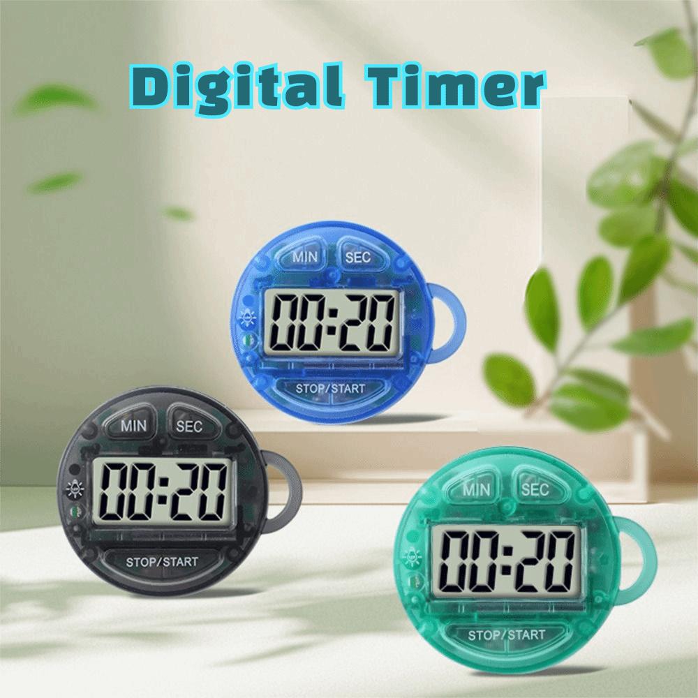 LCD Display Digital Timer Handheld Keychain Timer Convenient Countdown Timer Baking