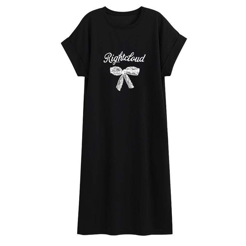 

2026 Trendy Summer Maternity Dress: Loose, Slimming T-Shirt Style for Moms L [110-135 lbs]