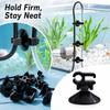 Black Aquarium Clip with Suction Cup for Tubing and Cords, for Aquarium Supplies