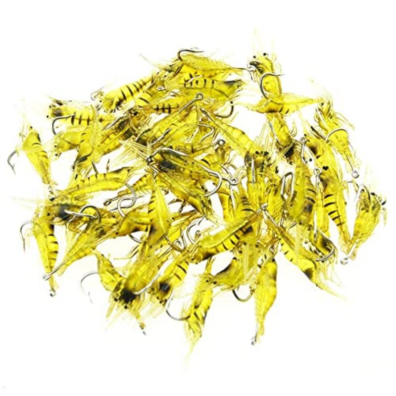 

Soft shrimp bait set, imitation shrimp with hook, freshwater shrimp fishing tackle saltwater bass trout salmon 6pcs
