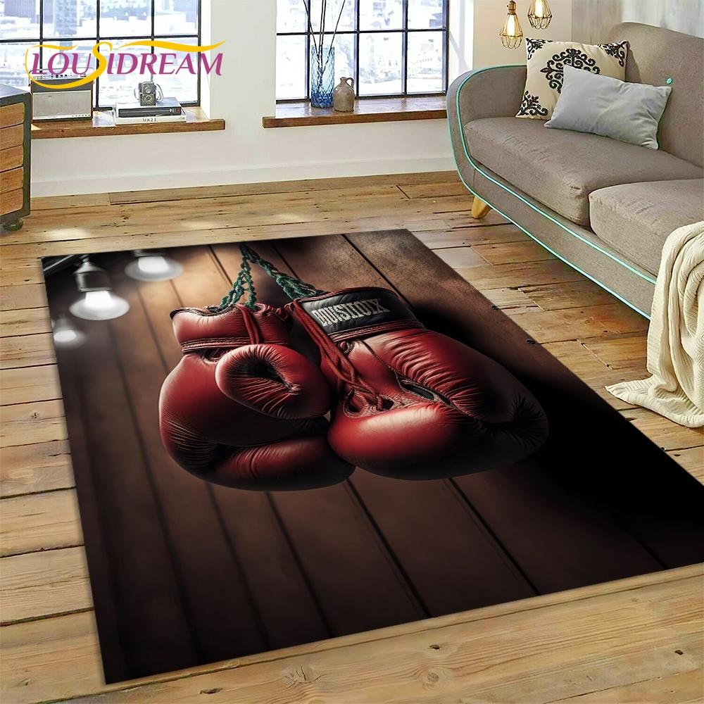 Boxing Gloves Boxer Fight Cartoon Rug Carpet for Living Room Bedroom Home Decor,Floor Mat Non-slip Decoration for Sofa Doormat