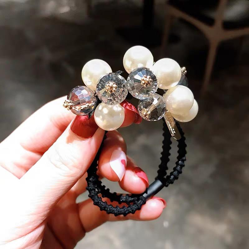 Korean Dongdaemun Pearl Crystal Hair Tie: Elegant and Fresh Mori Girl Hair Accessory