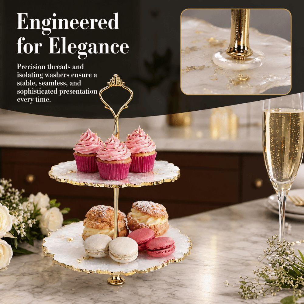 Crown Handle Cupcake Display Holder 2 Tiers 3 Tier Tiered Fruit Plate Cake Stand Assembly
