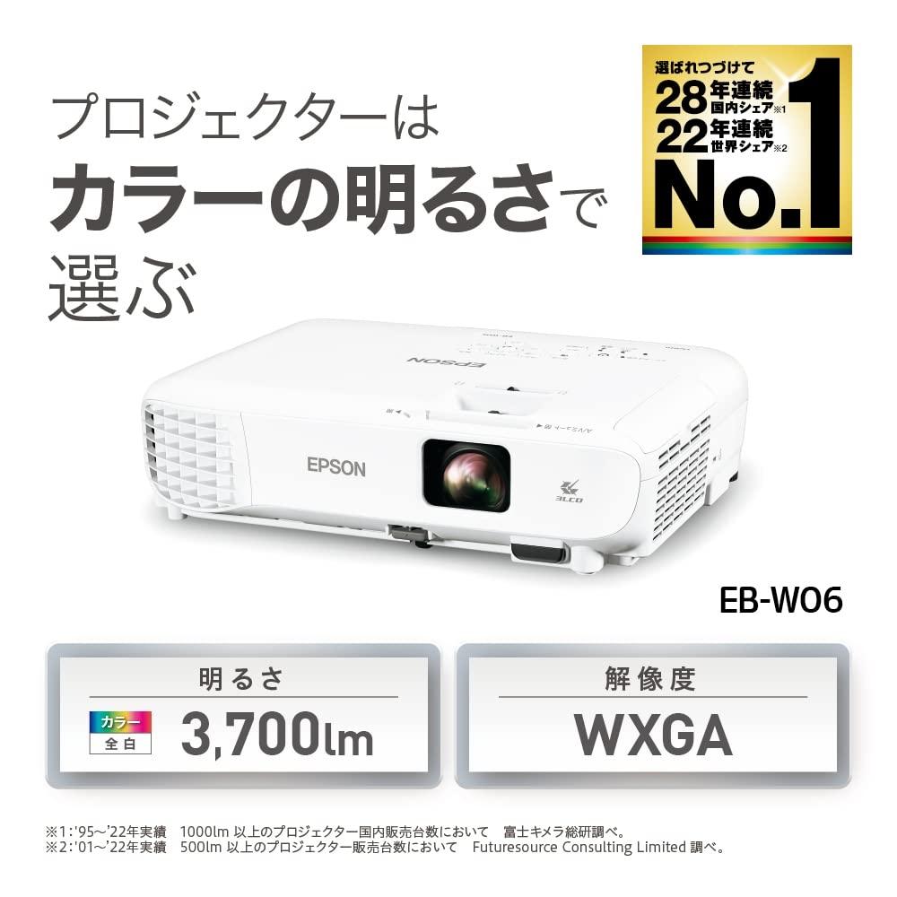 Projecteur professionnel Epson LCD 3700lm WXGA 2,5 kg EB-W06 HDMI