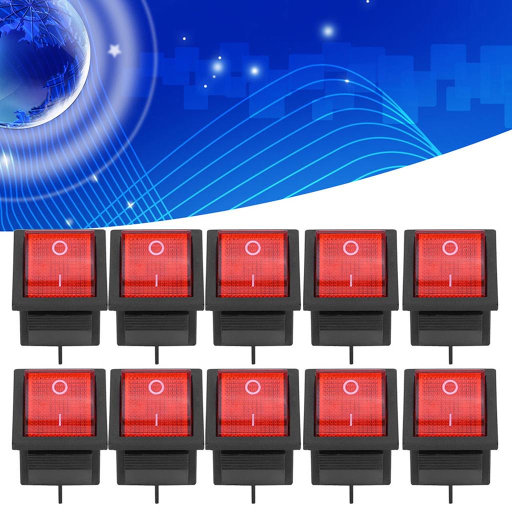 10 Stück 2-Positionen Schalter Wippschalter Ein/Aus 4-Pin KCD4 Hitzebeständigkeit für Haushaltsgeräte