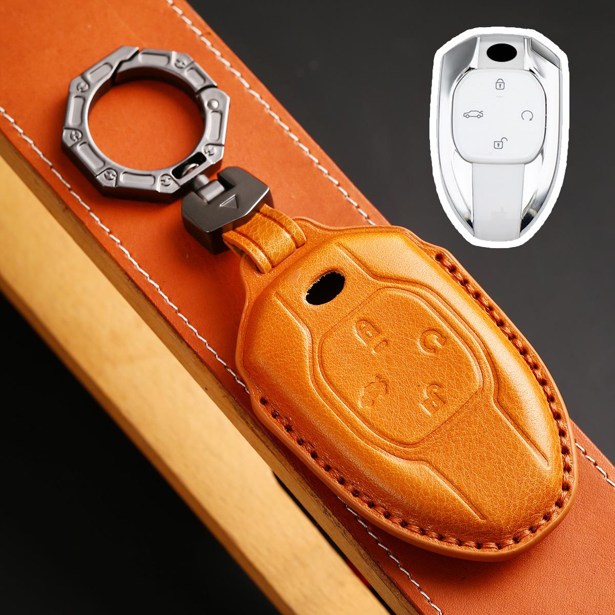 

Leather Car Key Fob Case Cover For Trumpchi Gac Empow J11 J12 J13 J14 J15 J16 Gs8 M8 Keychain Accessories