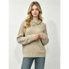 Women S Loose Fit Cable Knit Pullover Sweater With Turn Down Collar