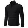 Herbst und Winter Herren Rollkragenpullover mit Reißverschluss Strickpullover Übergröße Mode Casual Unterhemd