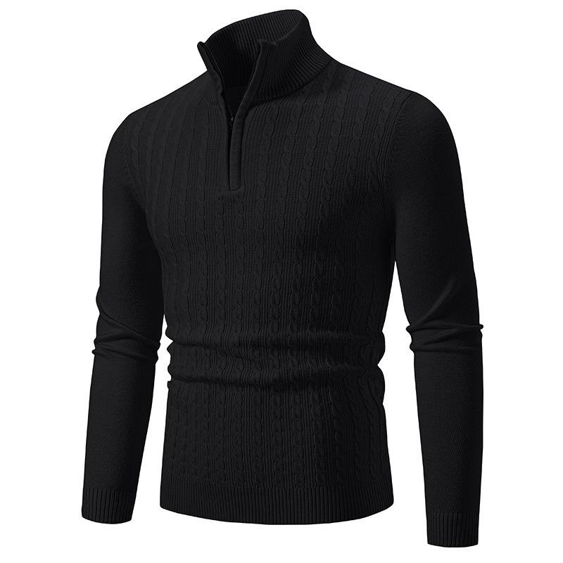 Herbst und Winter Herren Rollkragenpullover mit Reißverschluss Strickpullover Übergröße Mode Casual Unterhemd