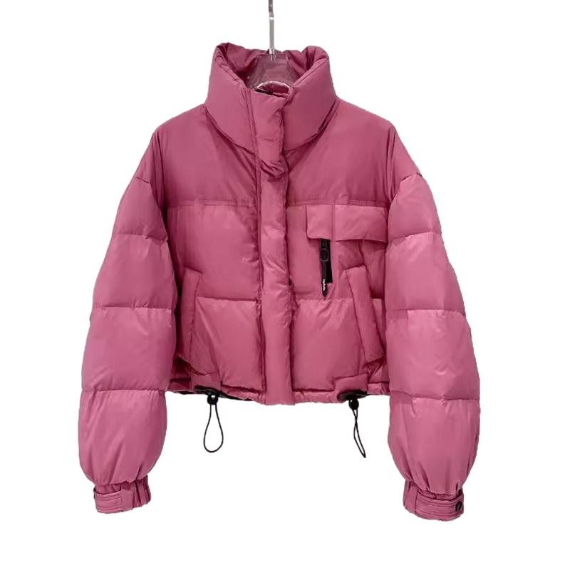 2025 New Women's Short Thickened Cotton Bread Jacket - Korean Style Stand Collar Fashion Trend