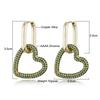 Elegant Heart Charm Hoop Earrings For Women Oval Rectangle Ear Buckle Zircon Crystal Geometric Gold Color Wedding Jewelry Gift
