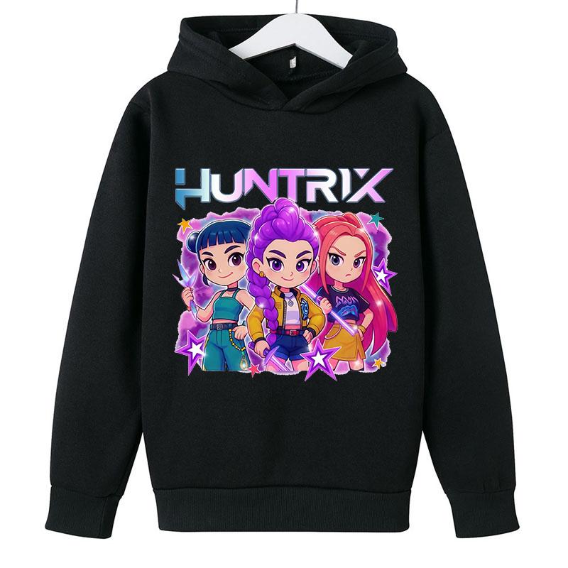 KPop Lovci démonů Huntrix Mikiny Pulovr Dívky Chlapec Kreslená Mikina s kapucí Dívčí Móda Ležérní Topy Dětské Oblečení