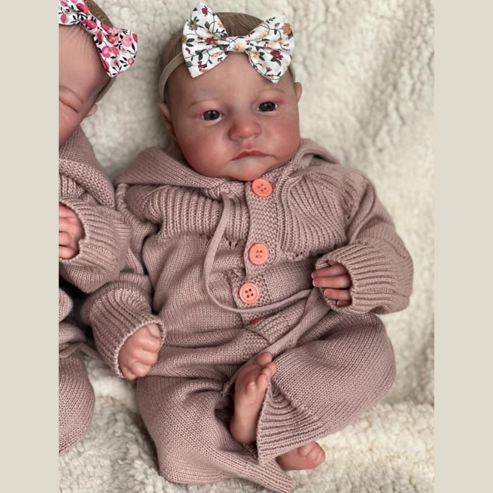 

Совершенно новая кукла реборн 49 см, близнецы Леви, с закрытыми и открытыми глазами, дополнительная эмуляция, кукла возрождения, реалистичные куклы-игрушки для малышей, подарки на Новый год Open eyes