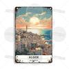 Maghreb Travel Cityscape Metal Sign Egypt Algiers Algeria Djerba Tunisia Marrakesh Morocco Alger Hoggar Oran Casablanca Agadir