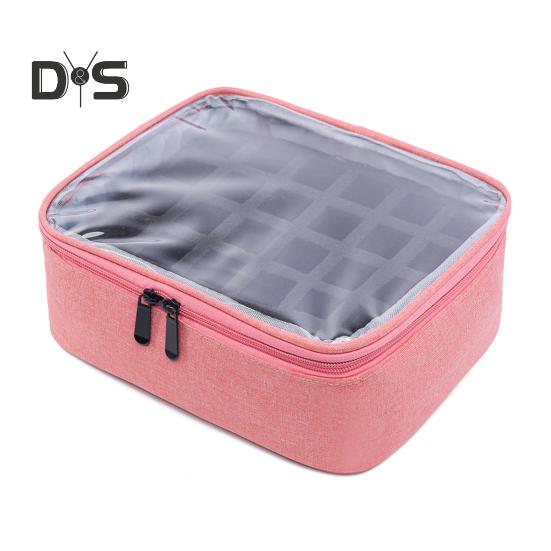 

Сумка для хранения лака для ногтей, большая вместимость, застежка-молния, чехол для переноски эфирных масел, держатель для лака для ногтей с прозрачной крышкой