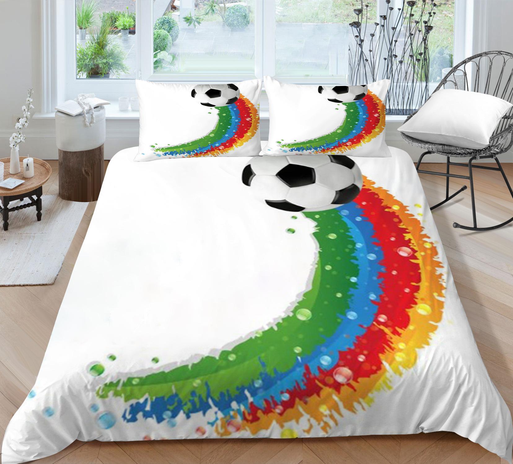 

Quilt Cover Pillowcase Three-Piece Ball Series 3D Digital Printing Polyester 90*200