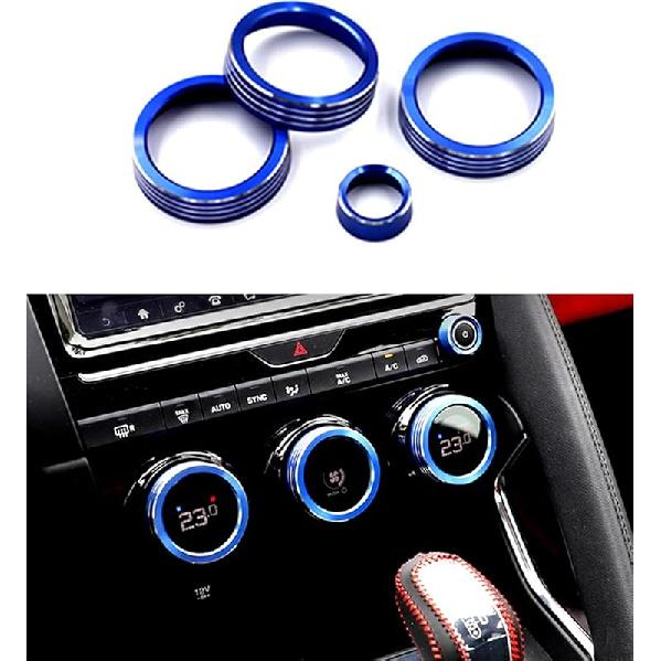 

AC air Conditioner knob Cap Audio knob Decoration Ring Fit for Jaguar E-PACE 2017-2018 (Blue) синий