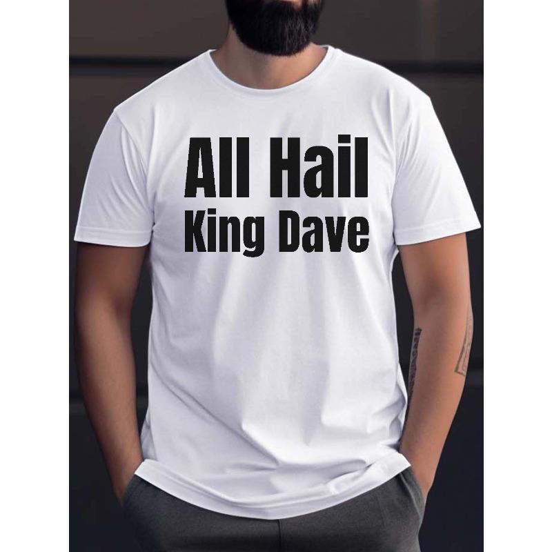 

European sizes King Dave Geometric Print Men s T-Shirt - Casual, Crew Neck, Summer Tee for Daily Wear & Vacation S белый