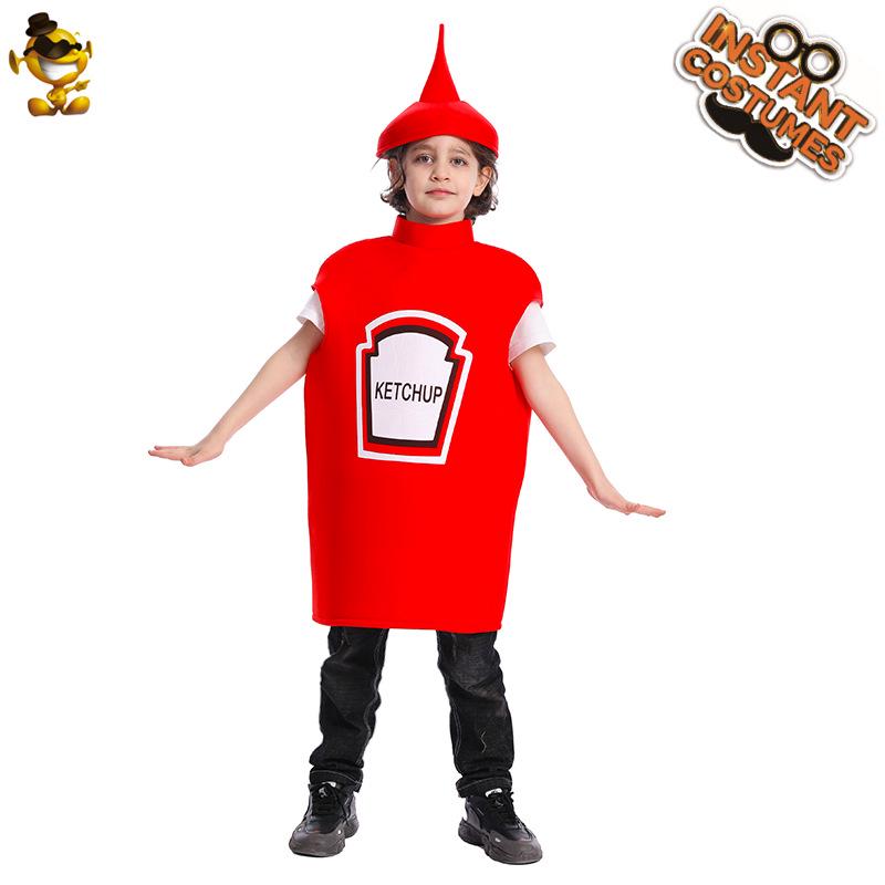 Funny Ketchup Costume for Kids - Prank Mustard Outfit for Halloween or Carnival