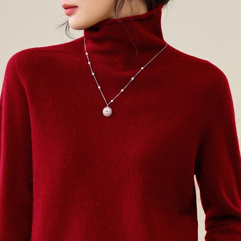 Srcr Women's 100% Pure Wool High-Neck Sweater