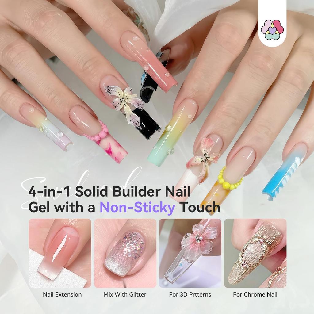 SAVILAND 3D Nail Builder Advanced Solid Builder Nail Gel Clay Gel Clear Hard Gel Function Nail Extensions Nail Art Sculpting Salon Gentle on Nails 15g