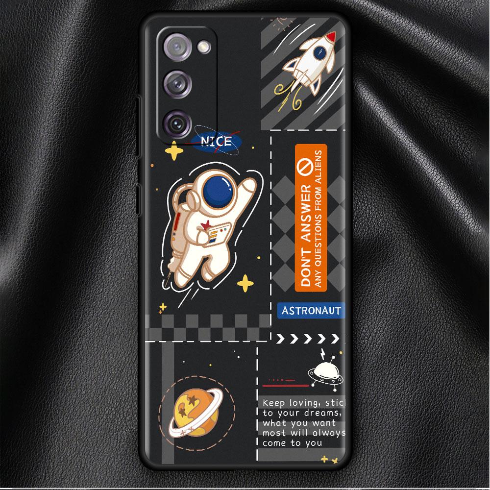 Case For Samsung Galaxy S20 FE S22 Ultra S21 Plus Luxury Soft Phone Case S10 S9 S8 S10e S7 Silicone Funda Fashion Cool Astronaut