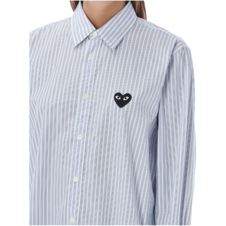 CDG Play Shirt Men's Blue White AX-B020-051-1