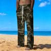 Men's Loose Casual Solid Color  Trousers Camouflage Printed Straight Pants