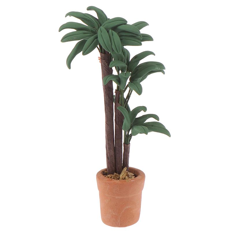 1/12 Păpușă Miniatură Ghiveci Plantă cu Frunze Verzi Decor Grădină Jucărie