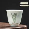 1 Pcs Chinese Handmade Ceramic Teacup Exquisite Hand-painted Flowers Tea Bowl Meditation Cup Porcelain Tea Set Master Cup