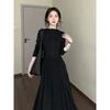 High-necked Design Dress, Children's New Early Autumn Temperament, Waist and Thin A-shaped Dress