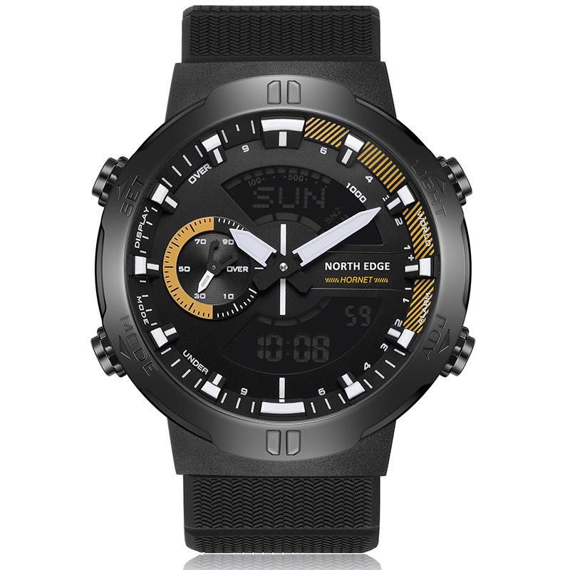 Men's Waterproof Outdoor Sports Smartwatch with Alarm, Stopwatch, Countdown, Multifunctional Student Model - Black Gold