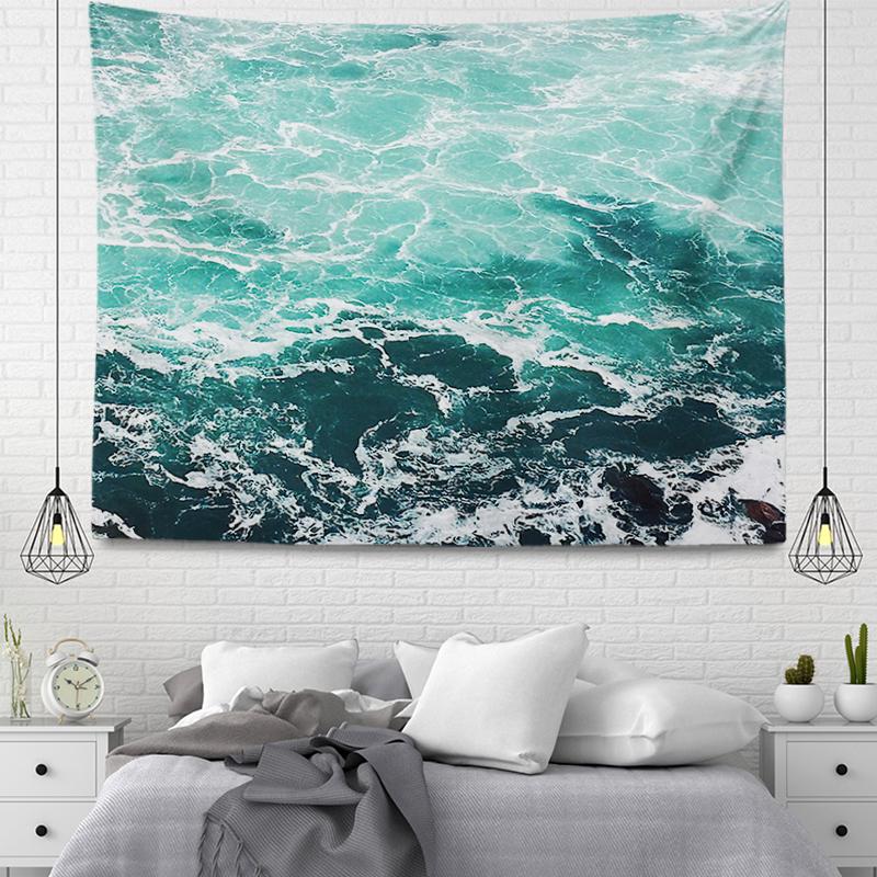 Wall Decor Tapestry Beautiful Room Decoration Blue Beach Accessories Wall Hanging Large Fabric Wall Home Autumn Decoration