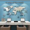 1Pc World Map Wall Stickers Acrylic Creative 3D TV backdrop Wallpaper Decoration Home Living Room Office Interior Decorative