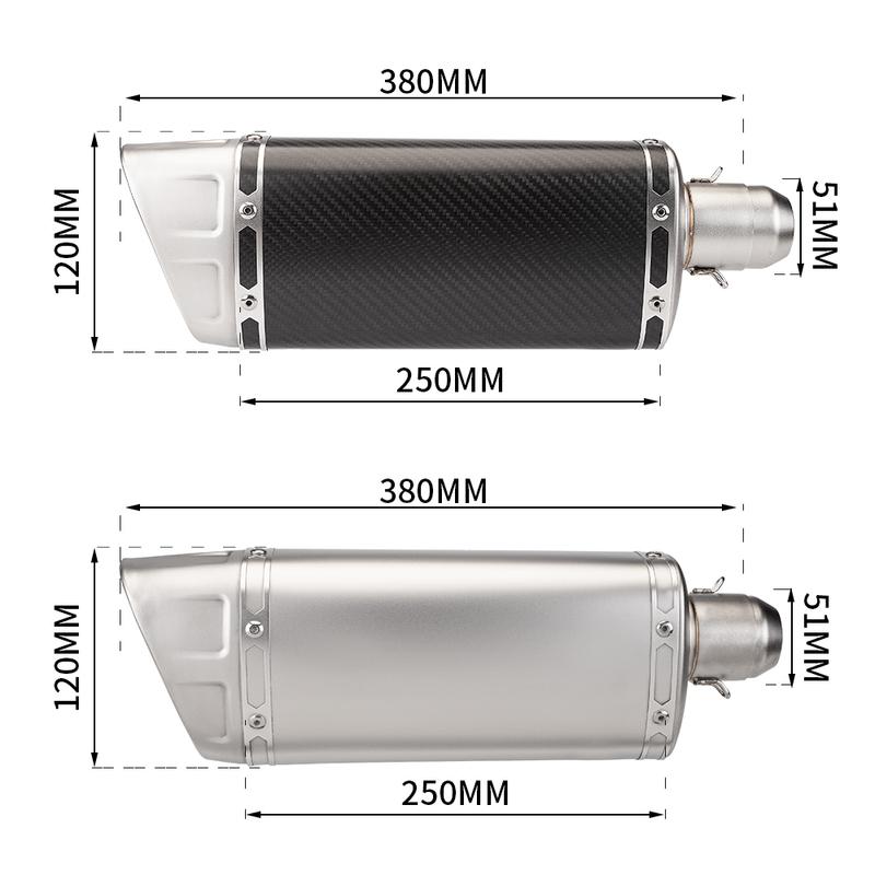 Motorcycle carbon fiber exhaust pipe tail connection integrated exhaust pipe FOR 51MM MT09 FZ09 MT07 GSX250 M11 muffler with db