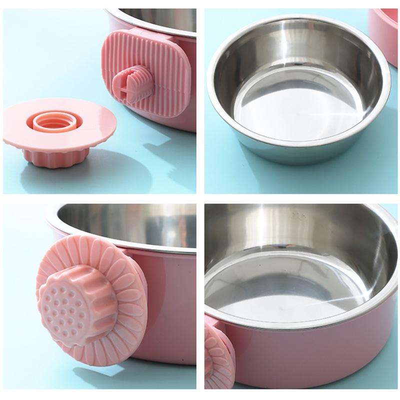 Langlebiger Edelstahl Haustier Hundenapf Futterspender Hängendes Anti-Rutsch-Design Katzen Hundenäpfe Futterzubehör Haustierbedarf