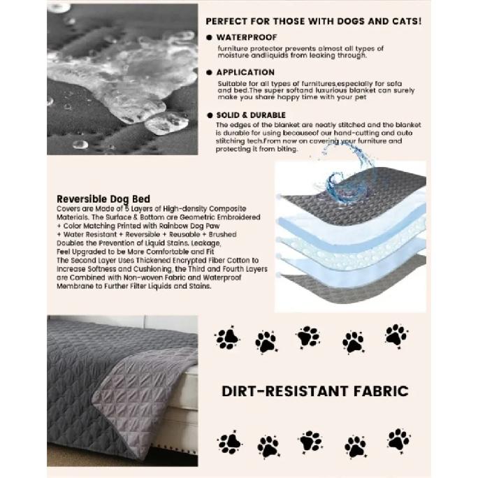Copertura per Cuccia Impermeabile Double-Sided Coperta per Animali Protettore per Mobili Divano Divanetto per Cani