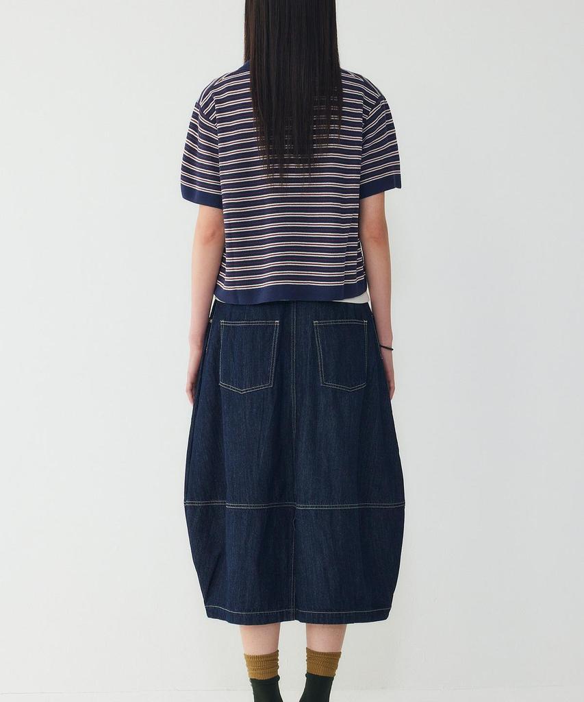 STUDIO TOMBOY Side Pleated Balloon Fit Denim Skirt_Indigo 9106262202