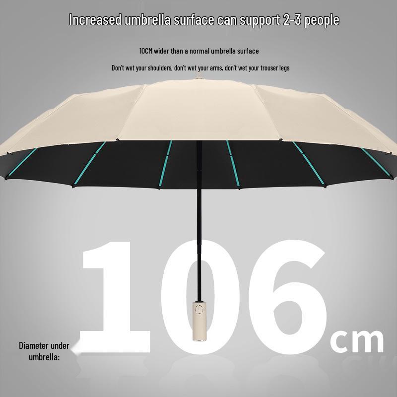 72-Rib Automatic Folding Umbrella for All Weather - Sunshade and Sunscreen for Men, Women, and Students
